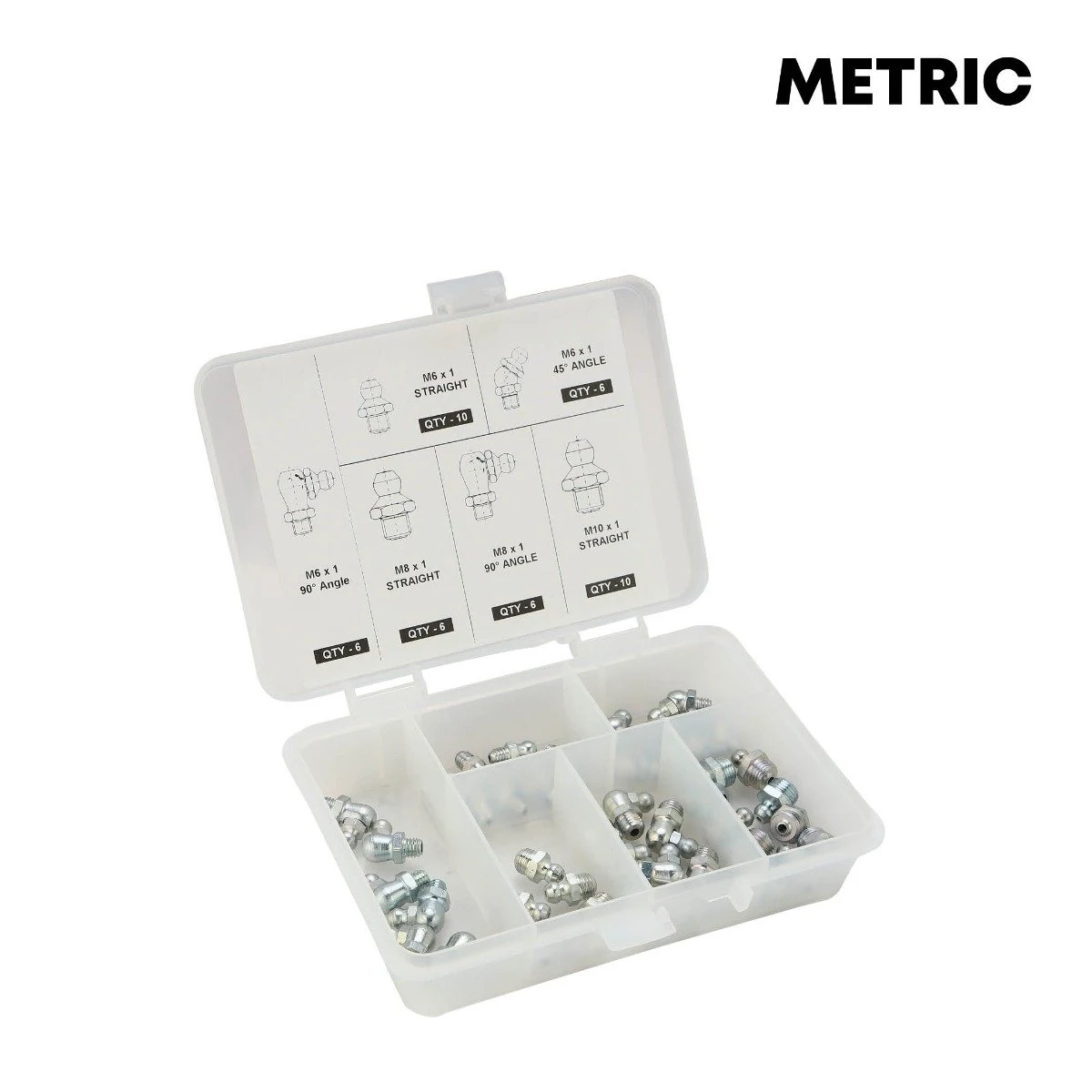44 Pcs Metric Grease Fitting Set STGFT-M44