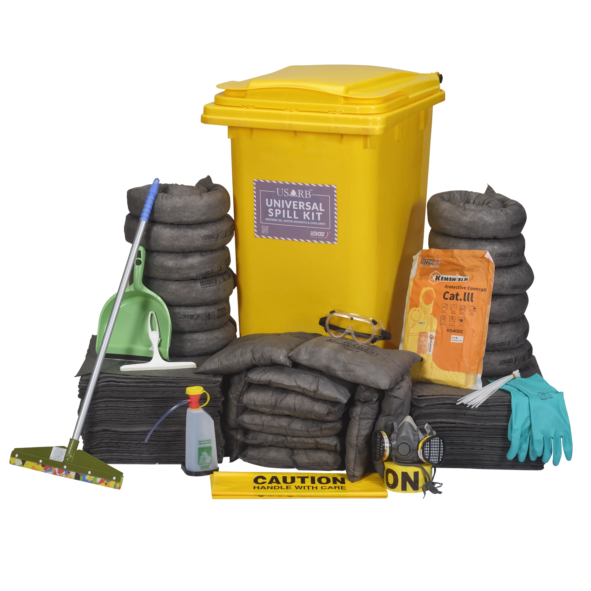 UWK200- absorbs up to 200L UWK200 Universal Spill Kit Absorption Capacity – 200Ltr