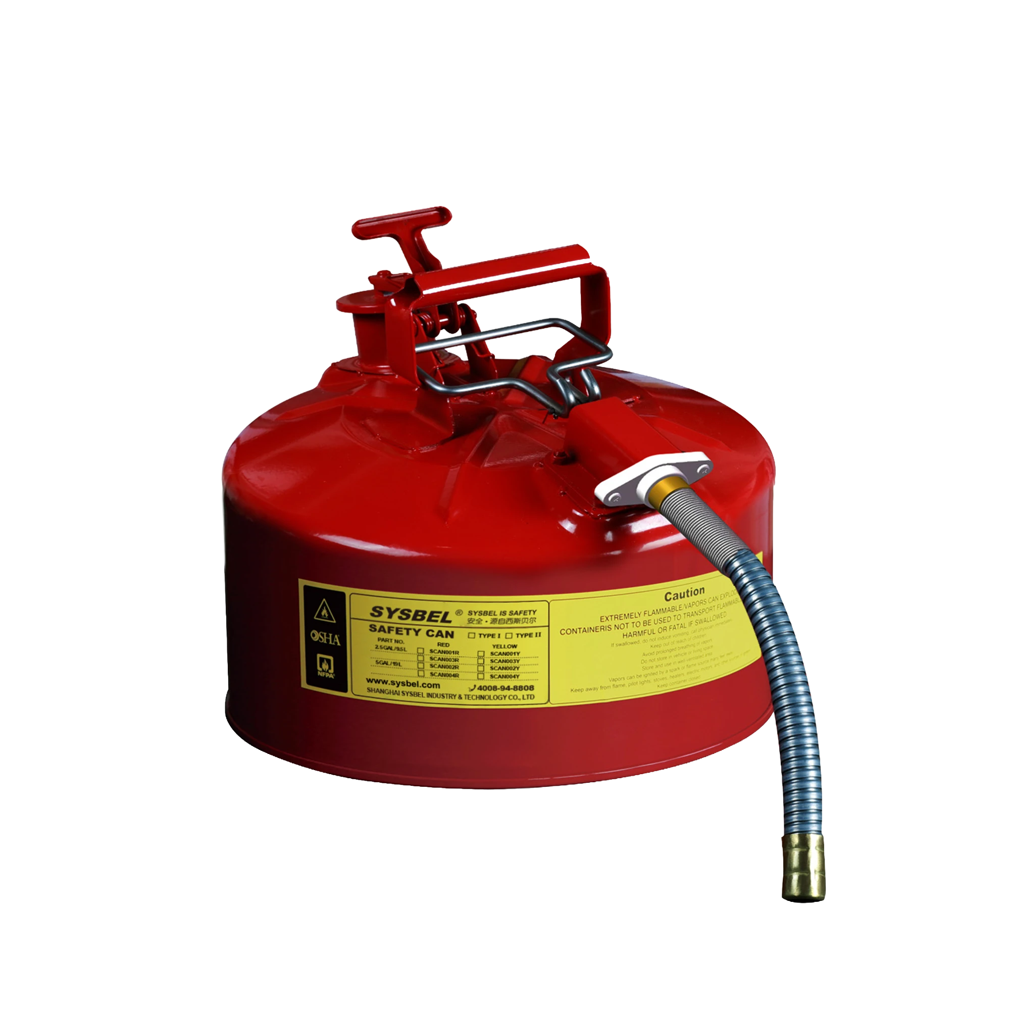 SCAN003R Type-II Safety Cans 2.5Gal / 9.5Ltr (Red) SCAN003R Type-II Safety Cans 2.5Gal / 9.5Ltr (Red)