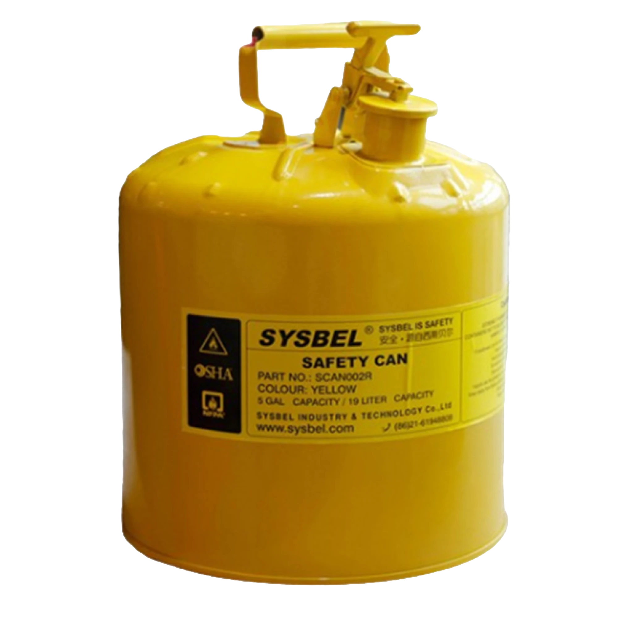 SCAN002Y Type-l Safety Dispensing Cans 5Gal / 19Ltr (Yellow ) SCAN002Y Type-l Safety Dispensing Cans 5Gal / 19Ltr (Yellow )