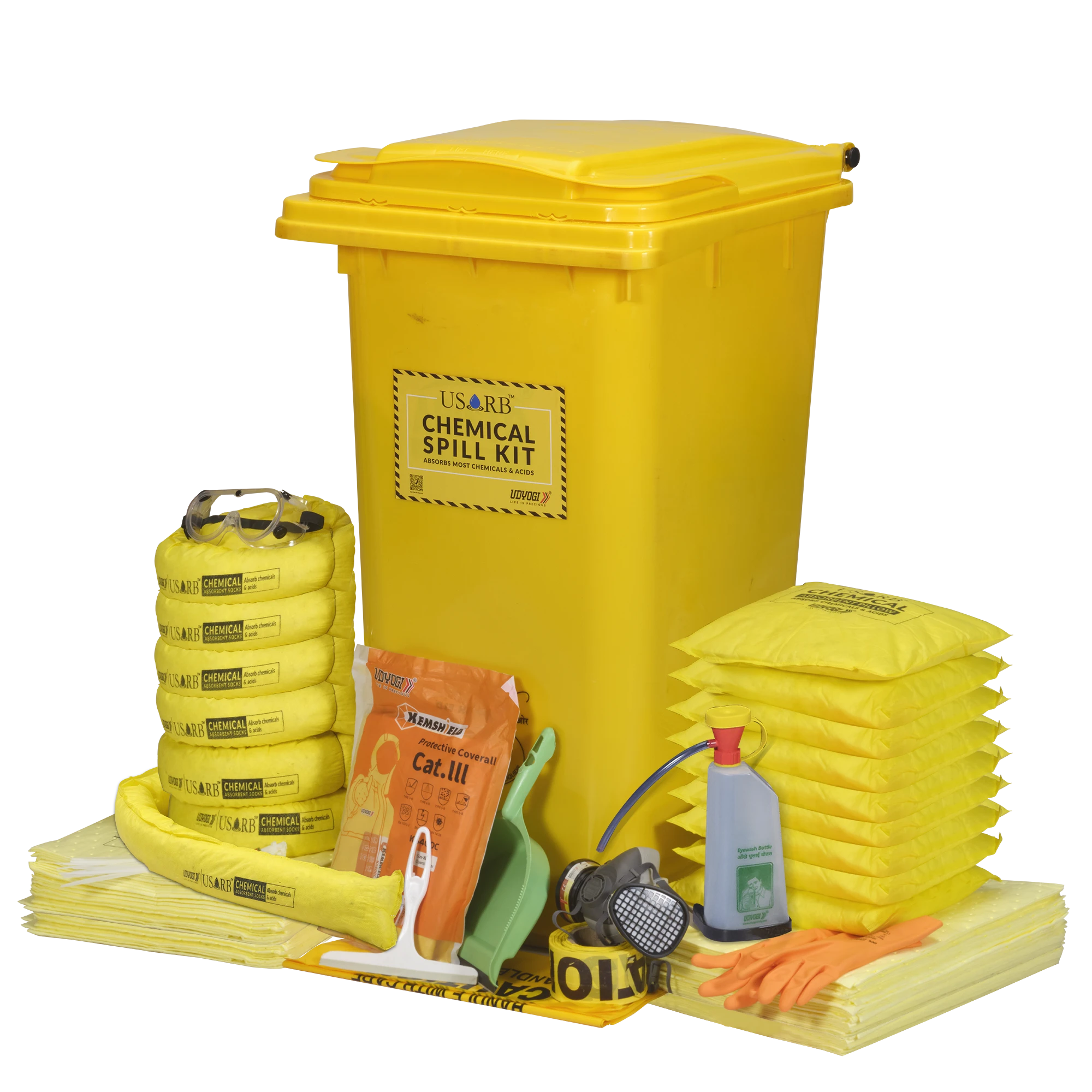 CWK250- absorbs up to 250L CWK250 Chemical Spill Kit Absorption Capacity – 250Ltr